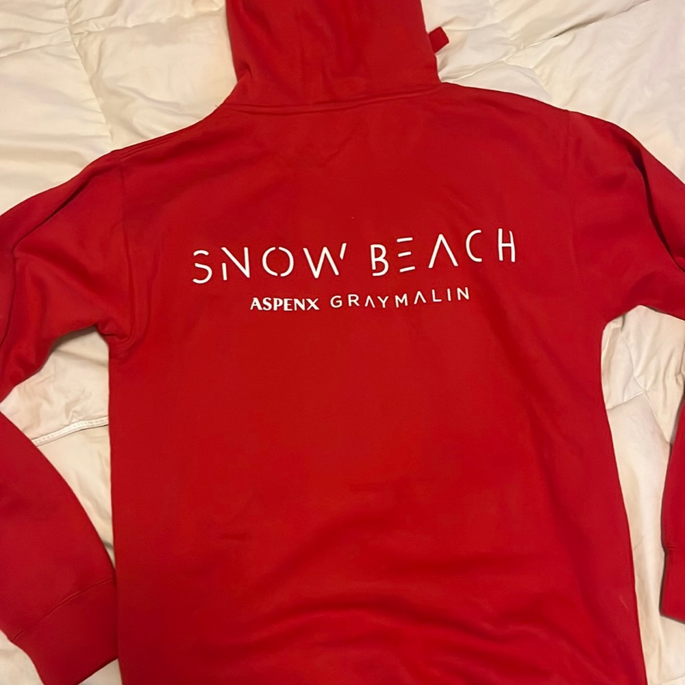 Solid and striped Snow beach aspen hoodie size small NWOT